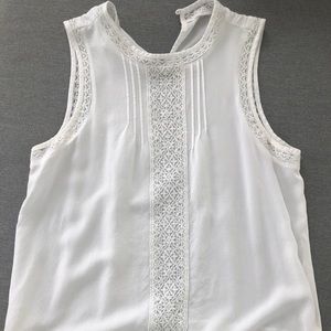 Promod White Linen Cut Off Summer Top